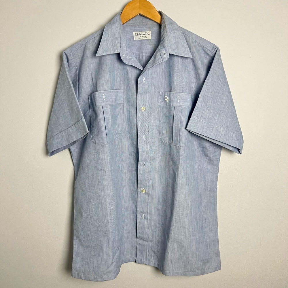 Vintage Dior Short Sleeve Button Up Shirt Sz L